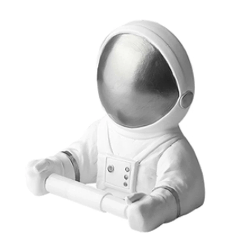 

Nordic Astronaut Paper Towel Roll Holder and Dispenser Tube Toilet Rack Toilet Wall Hanging Tissue Ornament