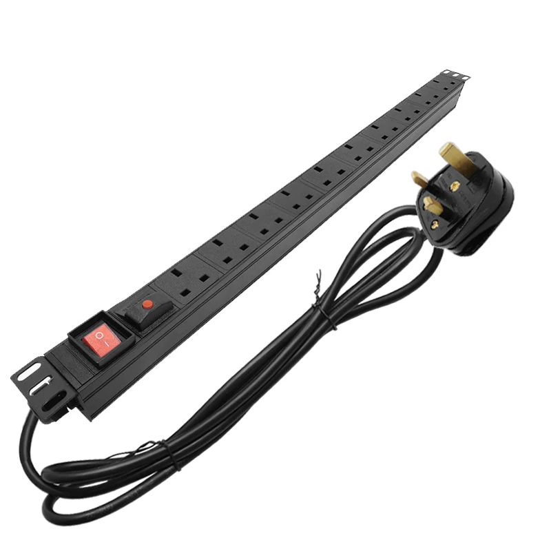 10AC 13A Британский разъём гнезда Алюминий сплава питания с Защита от перегрузки для многофункциональных двойных выключатель управления 2 м кабель-удлинитель штепсельная вилка британского стандарта