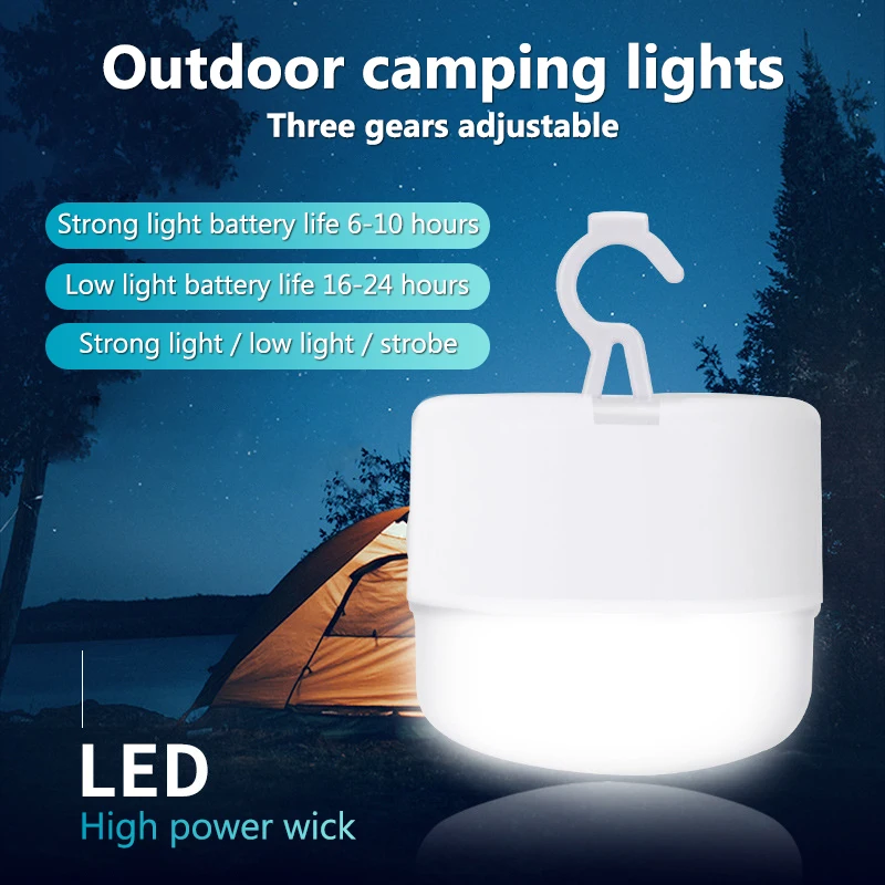 

Portable Led Camping Light USB Rechargeable Emergency Lamp Bulbs Home Decor Outdoor Hanging Tent Lamp BBQ Hiking Camping Lantern