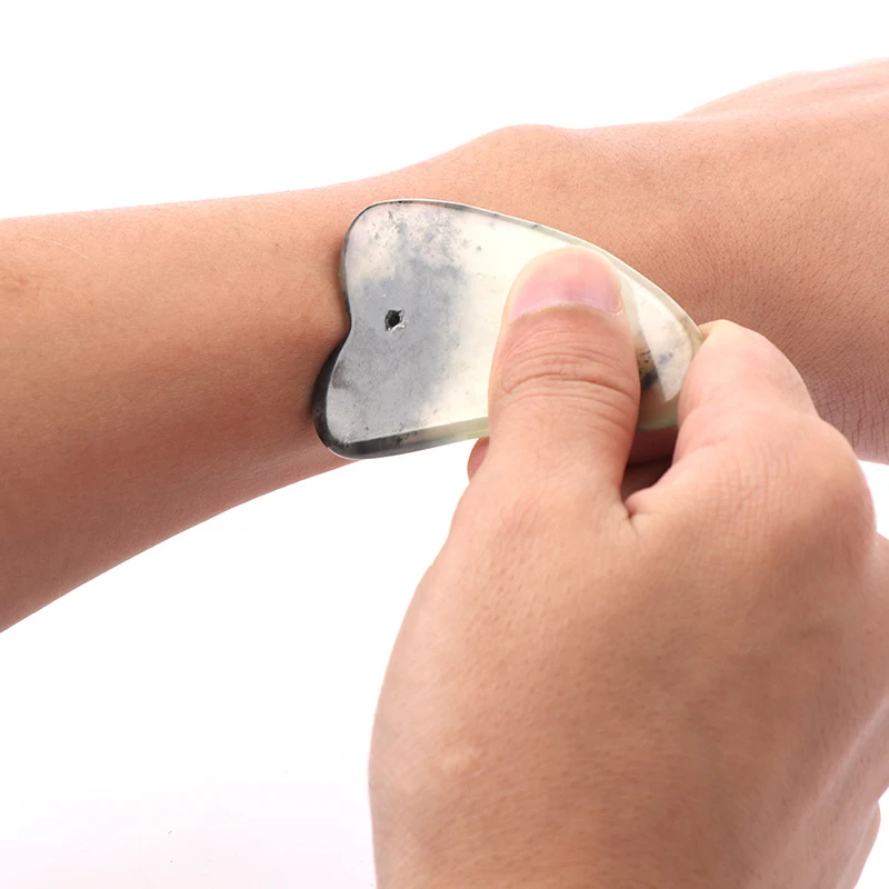 Натуральный нефритовый скребок Гуаша для массажа лица пластина спа-доска