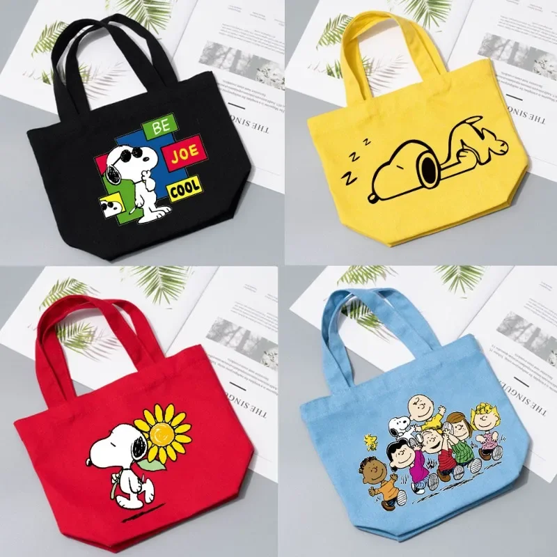 Маленькая сумка-тоут Snoopy портативная мультяшная Холщовая Сумка для женщин и