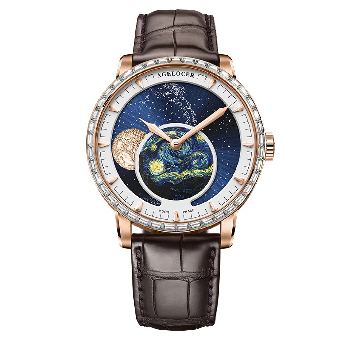 

AGELOCER New Luxury Moon phase Mens Mechanical Watches with Sapphire Crystal Power Reserve Automatic Watch Men Relogio Masculino