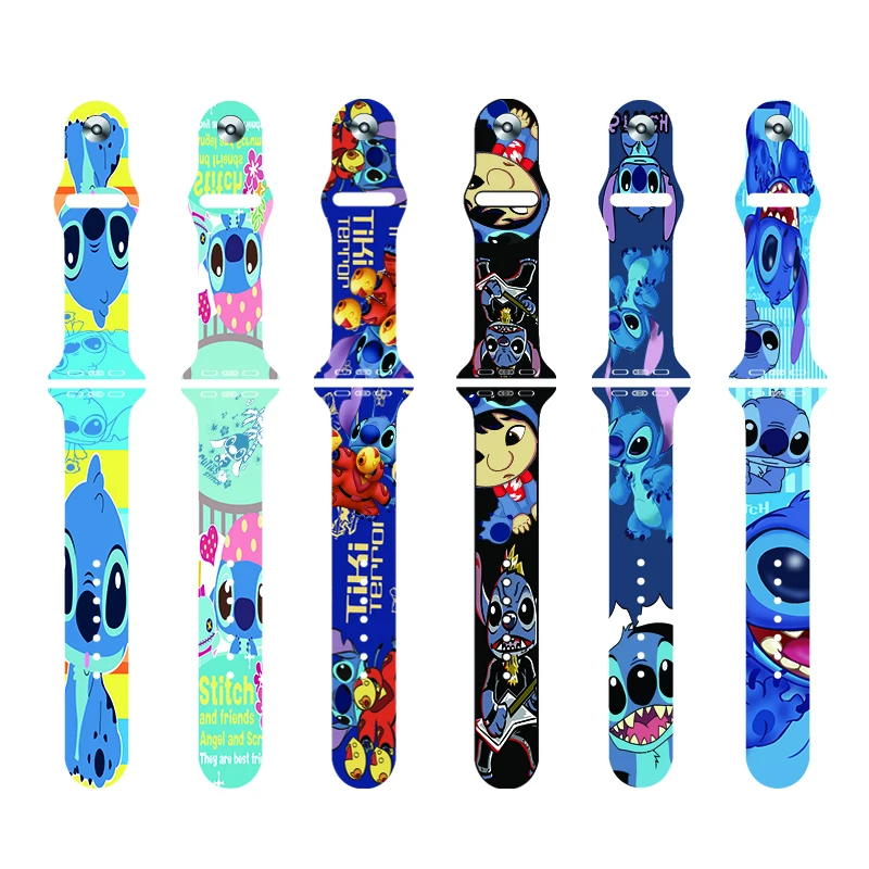 2022 New Disney Stitch Strap silicone For Apple Watch Band 41mm 45mm 44mm 42mm 40mm 38mm Bracelet For iWatch SE 7 6 5 4 3 2 1