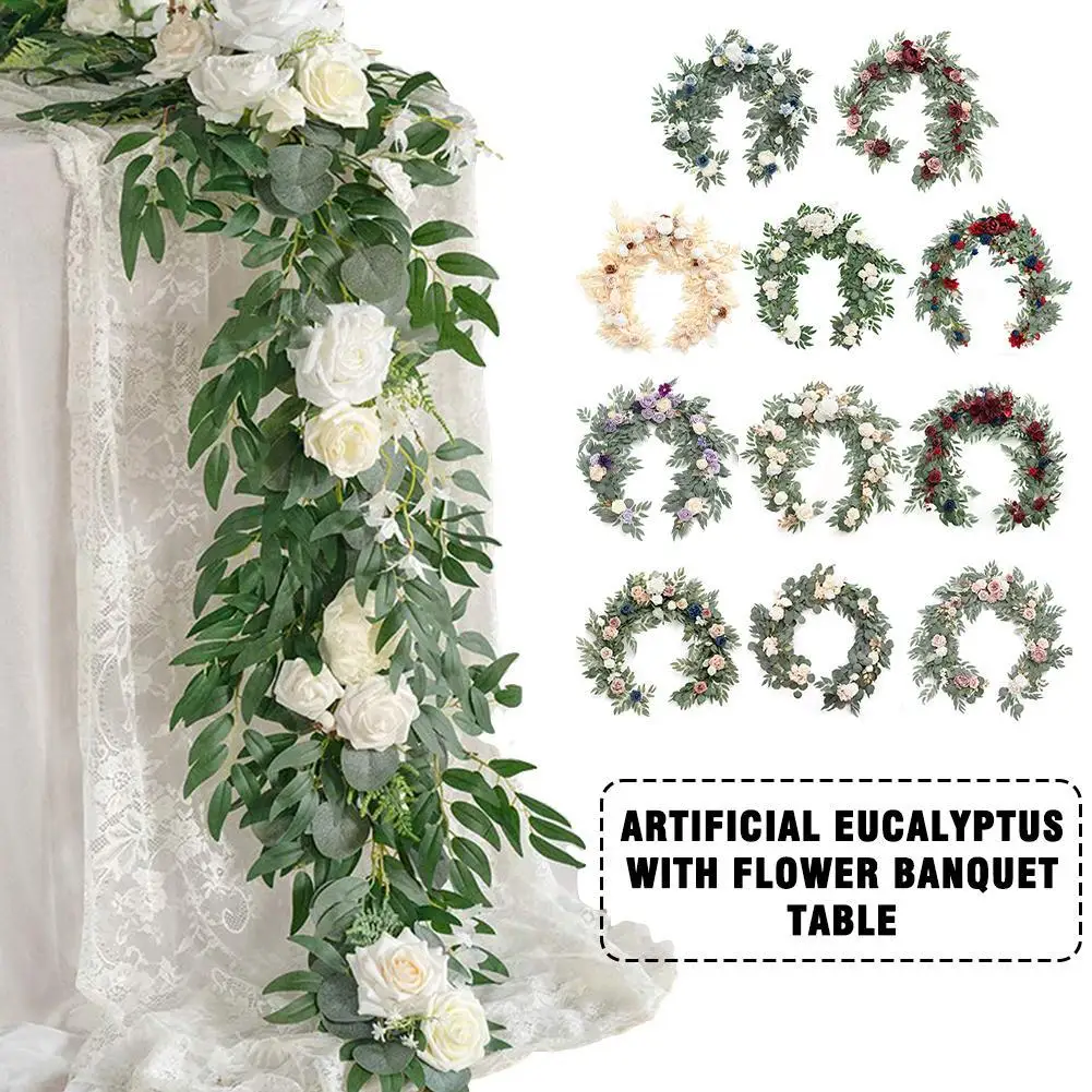 

Artificial Eucalyptus Garland Wedding Arch Swag Backdrop Garland Doorways Table Runner Garland for Mantle Table Wedding Party