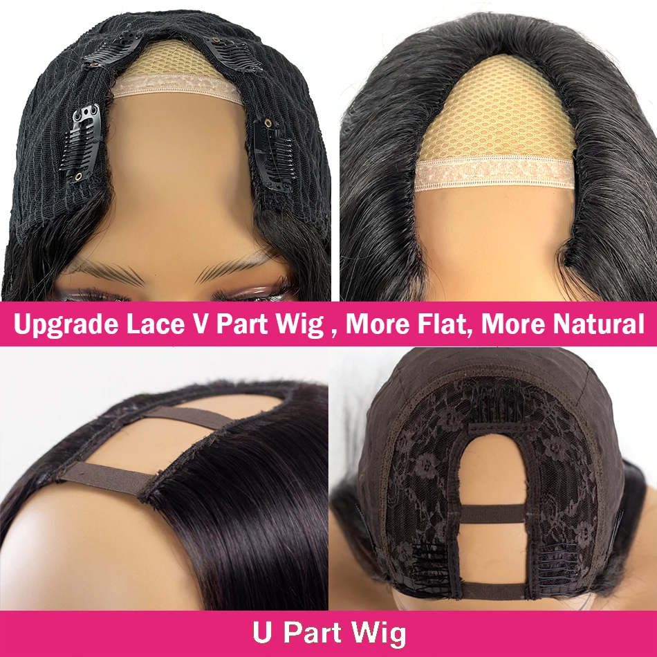 V Part Wig Human Hair No Leave Out Brazilian Body Wave Human Hair Wigs for Women Loose Body Wave U Part Wig Virgin 250% Glueless enlarge