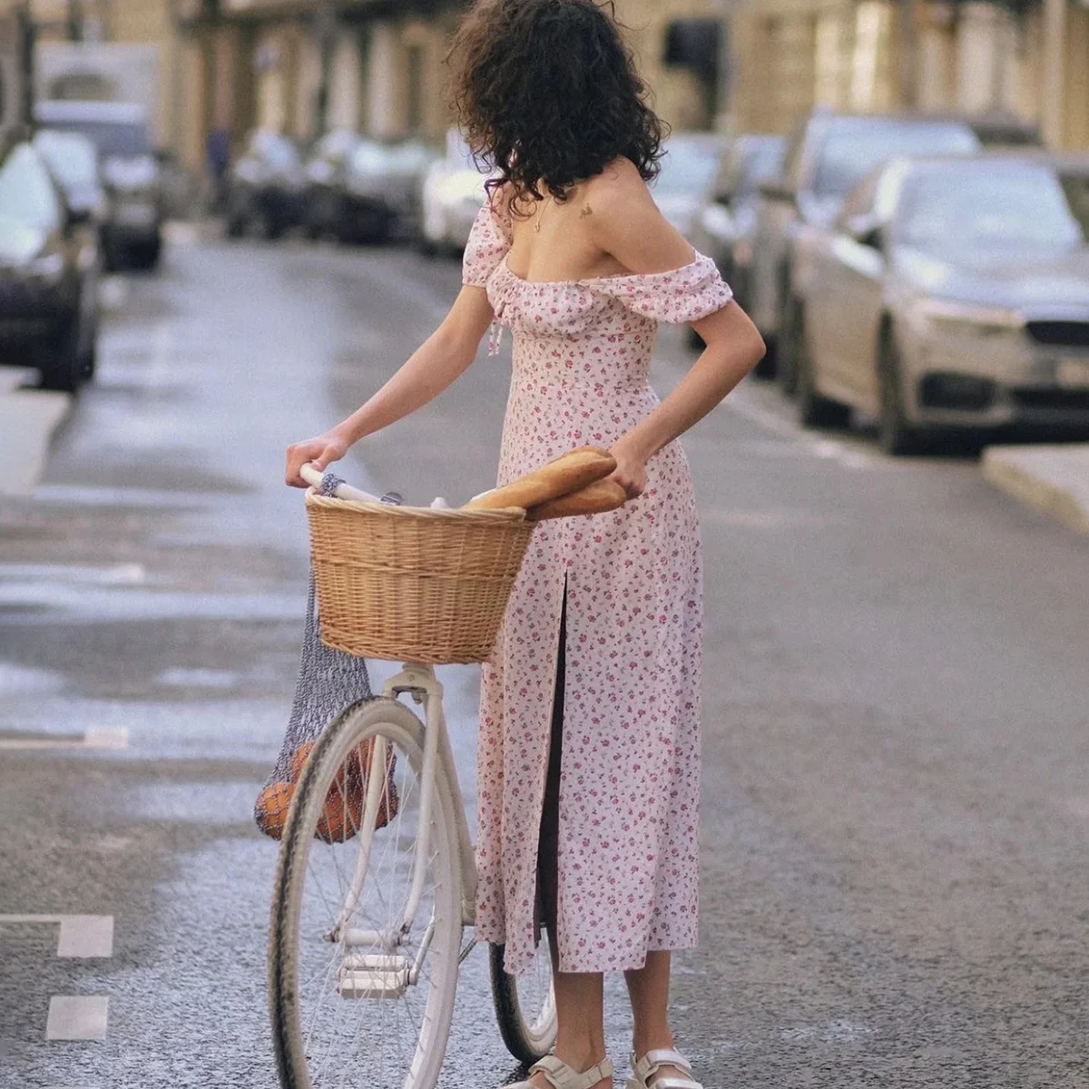 

Jastie/летнее платье миди с цветочным принтом, на шнуровке, с квадратным воротником, с пышными рукавами, с разрезом, повседневные платья Boho, с от...