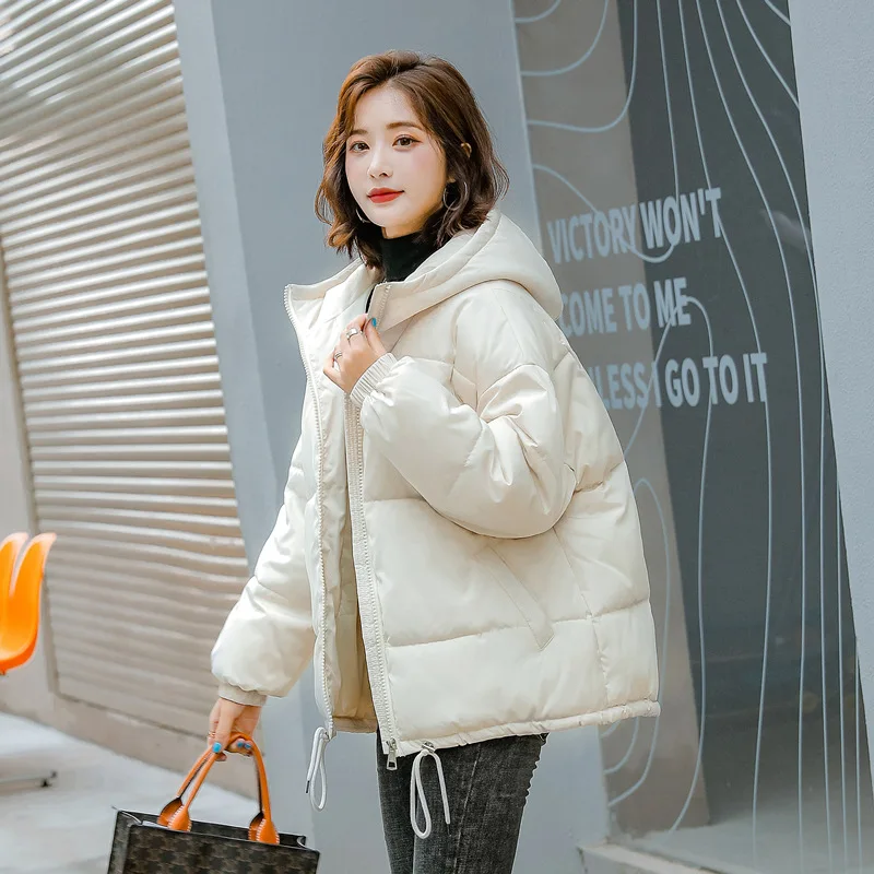 Thicken Warm Women Parkas Winter Casual Green Coats Women Pocket Loose Hooded Coat Jackets Female Outwear