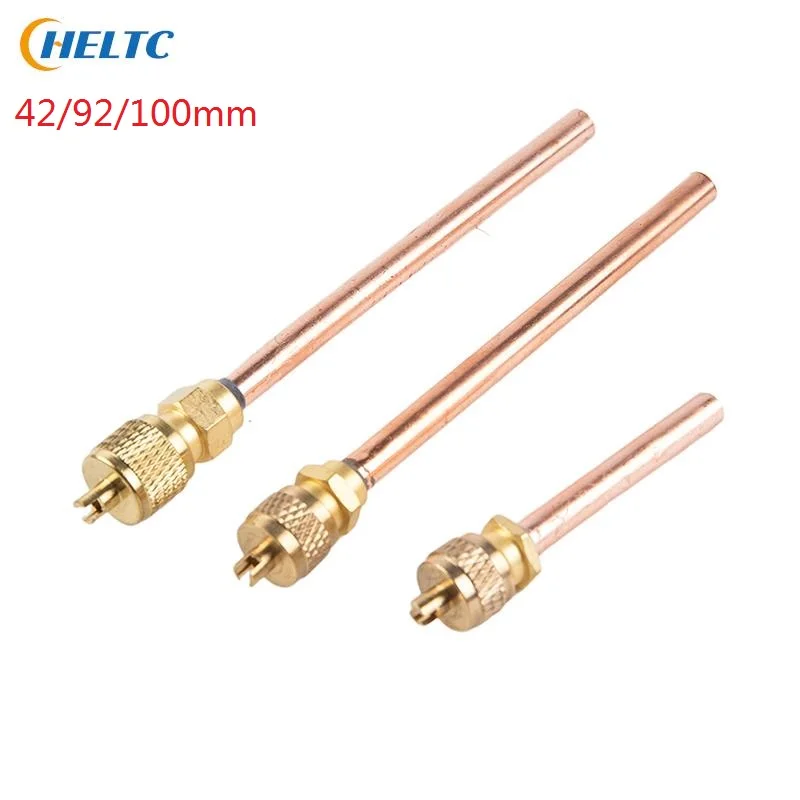 

42/92/100mm Refrigerant Filling Access Check Valve 6mm OD Copper Tube Air Conditioner Refrigerator Accessor Valves Filling Part