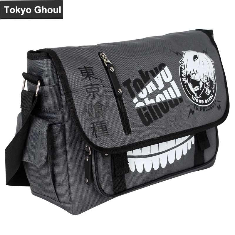 

Anime Tokyo Ghoul Attack on Titan Shoulder Bag Kaneki Ken Messenger Bag Student Crossbody School Bags for Men Boys Backpack