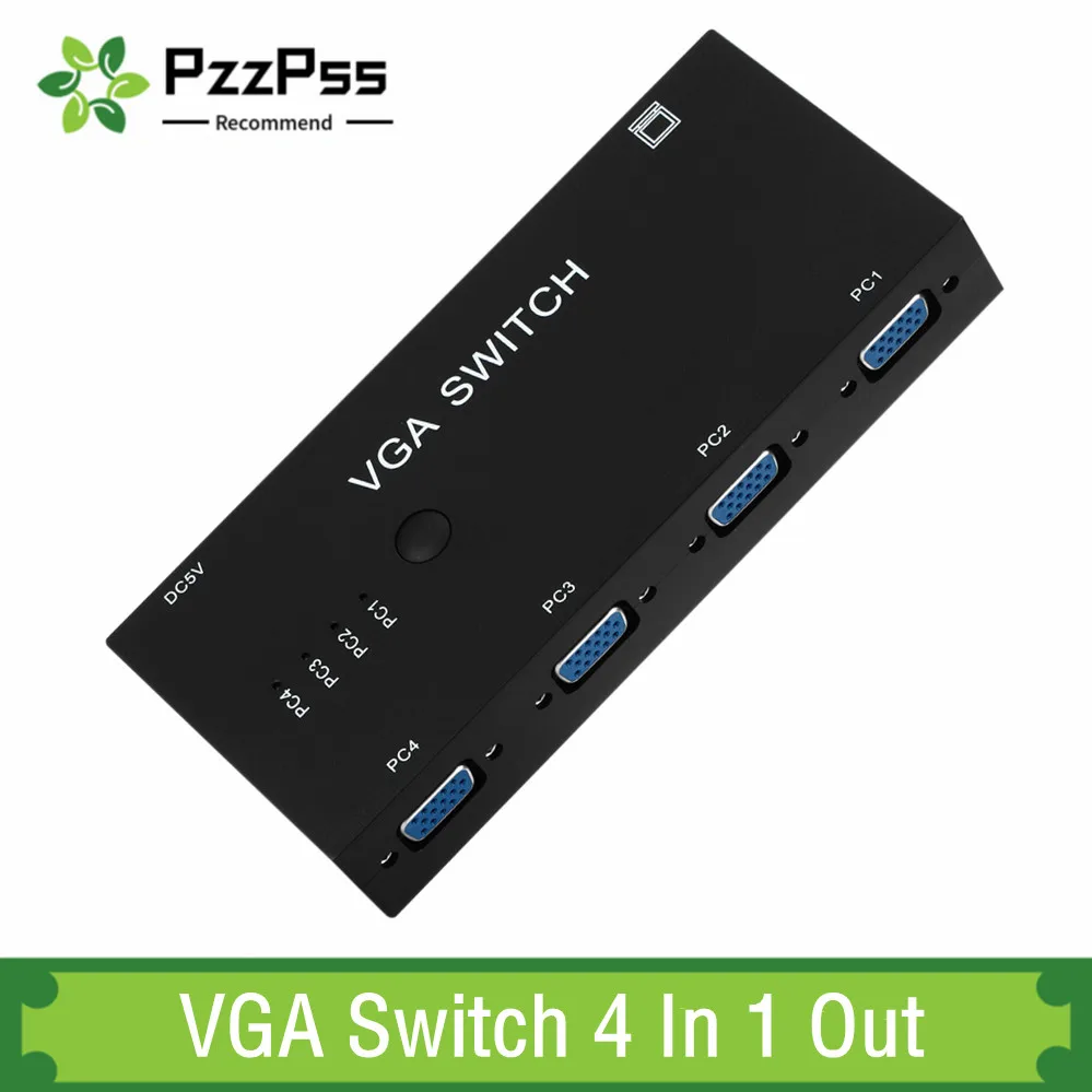 

VGA Switch 4 In 1 Out VGA Video Switcher Converter Box HD Signal Amplifier Booster Splitter Adapter For PC Monitor Projector