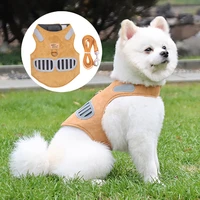 new cat and dog harness vest type with leash set universal dog collar reflective breathable harness pet supplies for small dogs