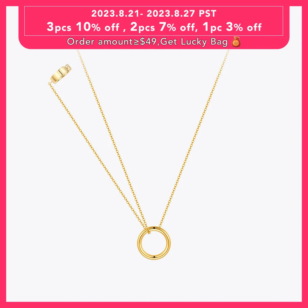 

ENFASHION Circle Pendant Necklace For Women Gold Color Collier Femme Necklaces Stainless Steel Choker Fashion Jewelry Gift P3231