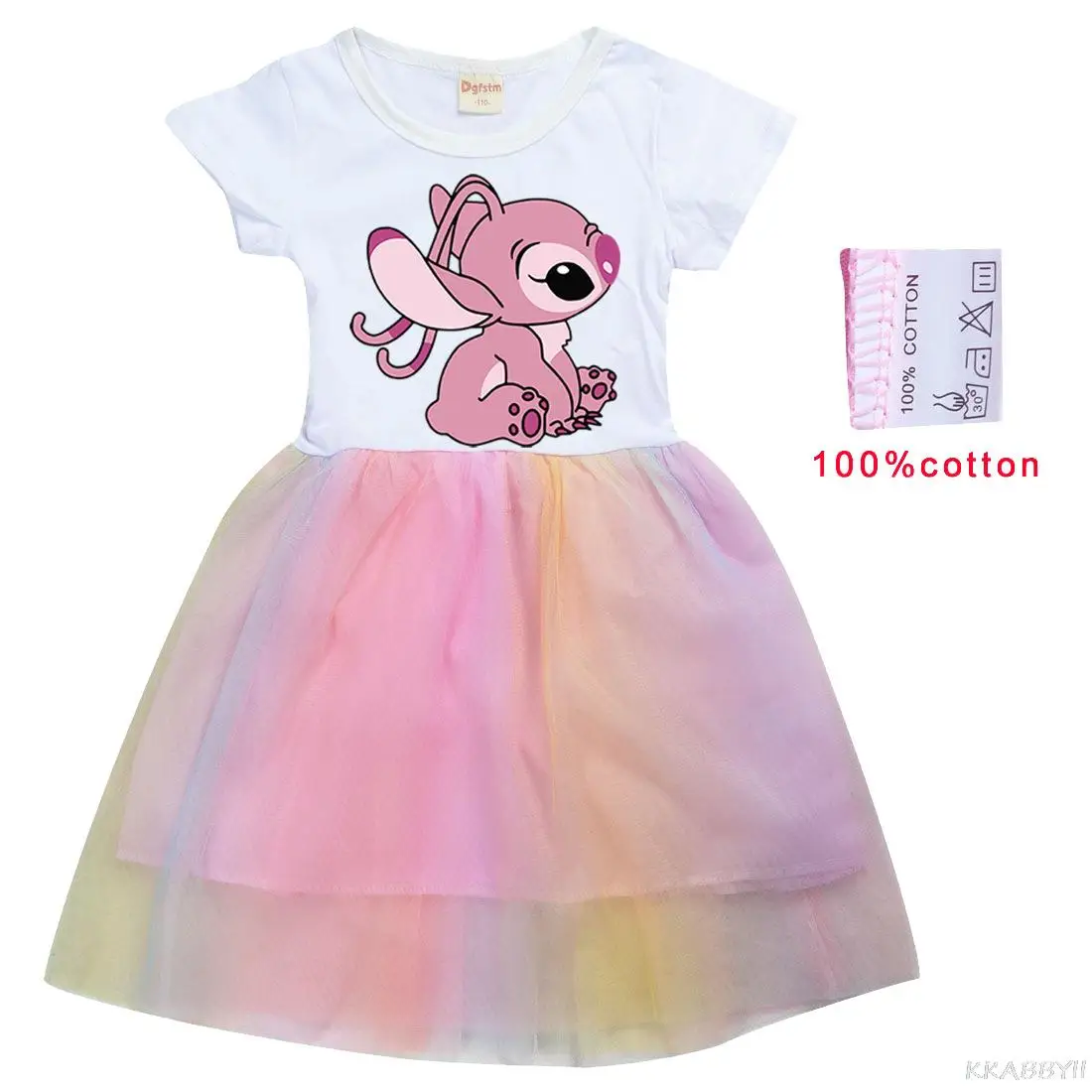 Детское плиссированное платье принцессы с принтом из мультфильма