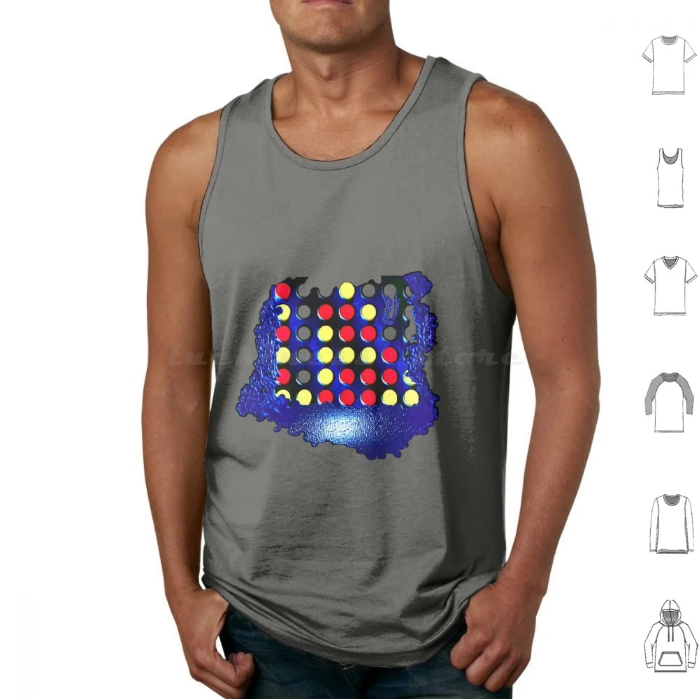 

Connect 4 Tank Tops Print Cotton Conecta Row 4 Four Games Juegos 80s 3 Raya