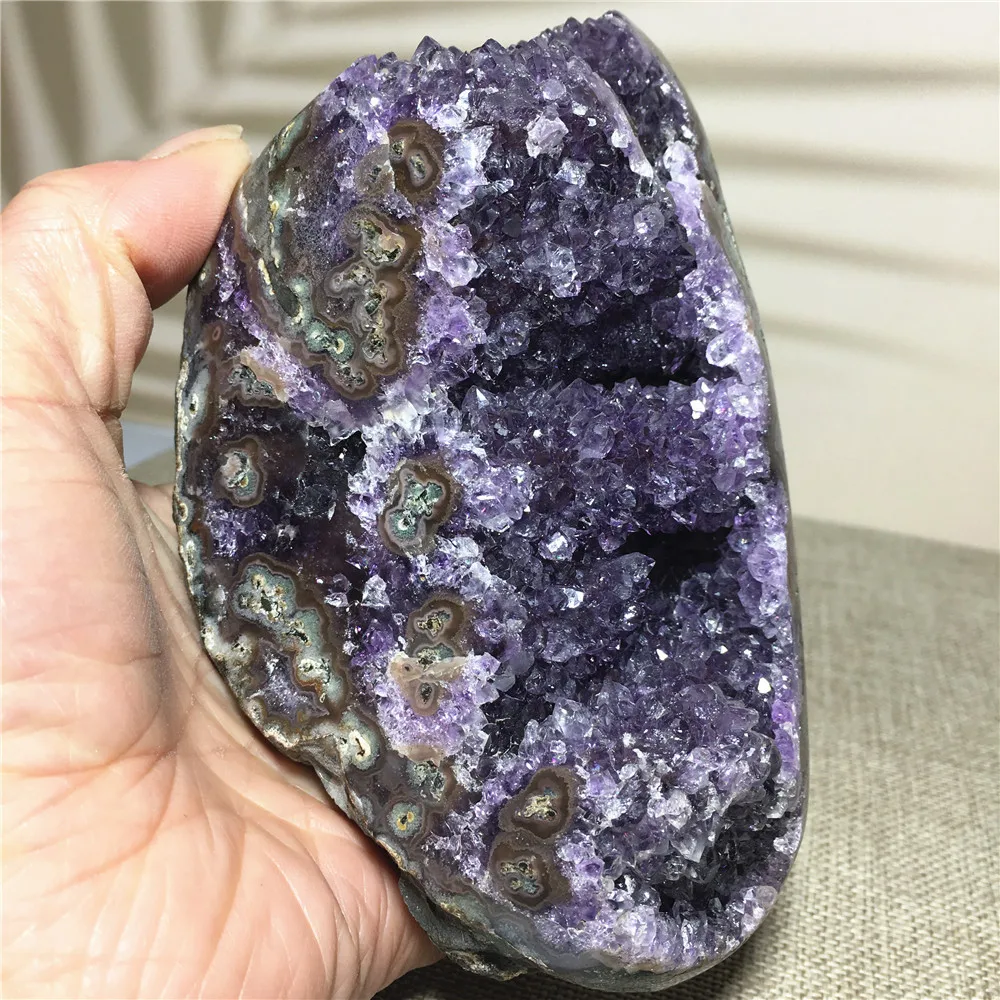 

Natural Stone And Crystal Amethyst Agate Geode Quartz Specimen Meditation Wicca Reiki Healing Ornments For Home Decoration