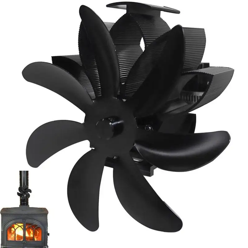 

Wood Stove Fan Non-Electric Fireplace Fan 7 Blade Fireplace Fan For Wood Burning Stove Wood Stove Accessories Quiet Operation