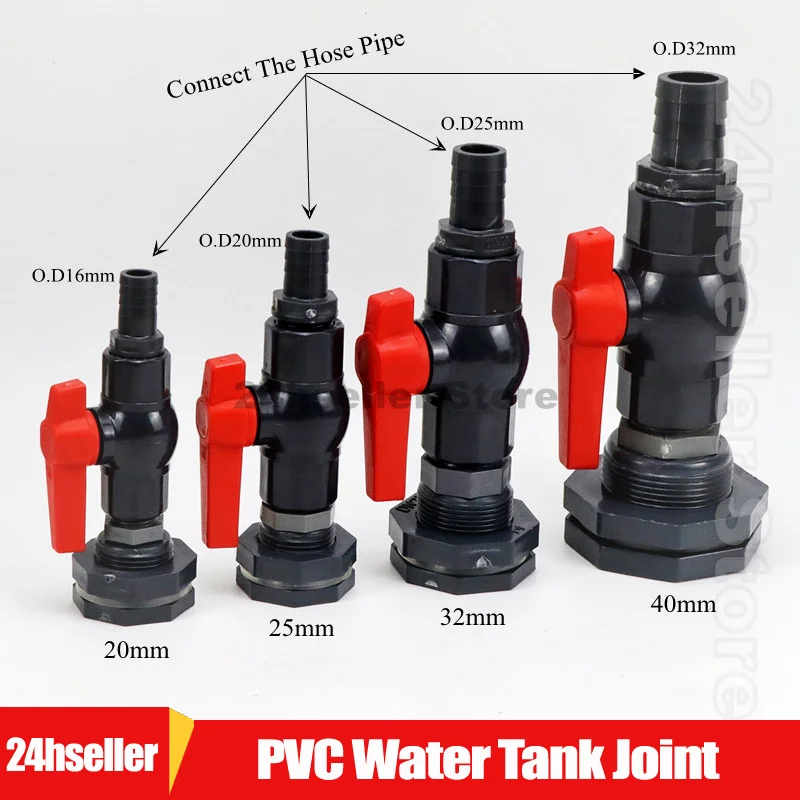 

1Pcs 20~63mm PVC Water Tank Drainage Kit Composite Joint Accessories for Aquarium Garden Home Pipe Fittings Drain Hose Connector