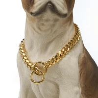 luxury dog chain collar stainless steel necklace dog cat stuff training metal durable p chain choker pet collars for pitbulls