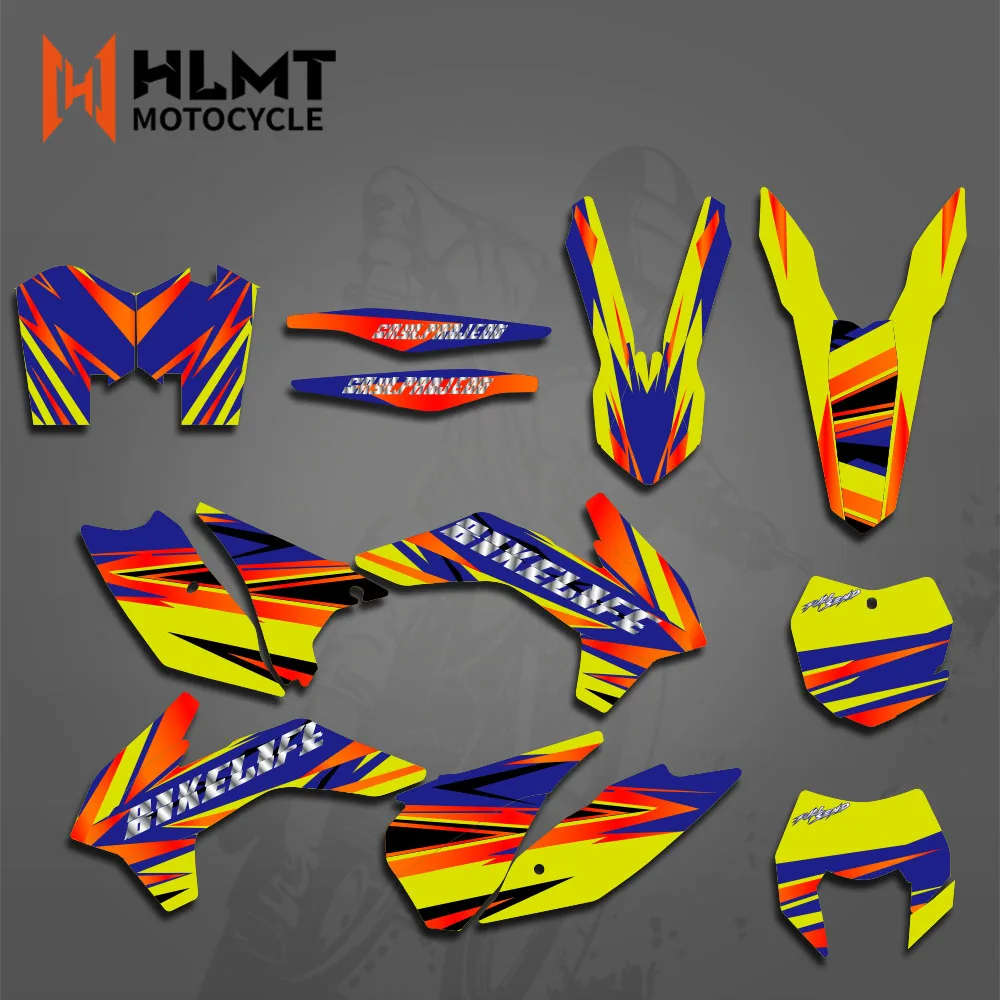 

Для KTM EXC EXC-F 125 250 300 350 450 2014-2016 SX SXF 2013 2014 2015 HLMT мотоциклетные графические фоновые наклейки, наборы наклеек