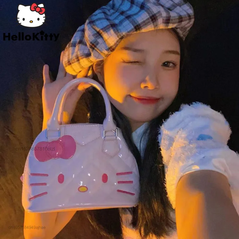 

Hello Kitty Handbag Sanrio Bag Kawaii luxury Y2k JK Lolita Girls Women's Mini Messenger Shoulder Bag Tote Sac For Women Shopping