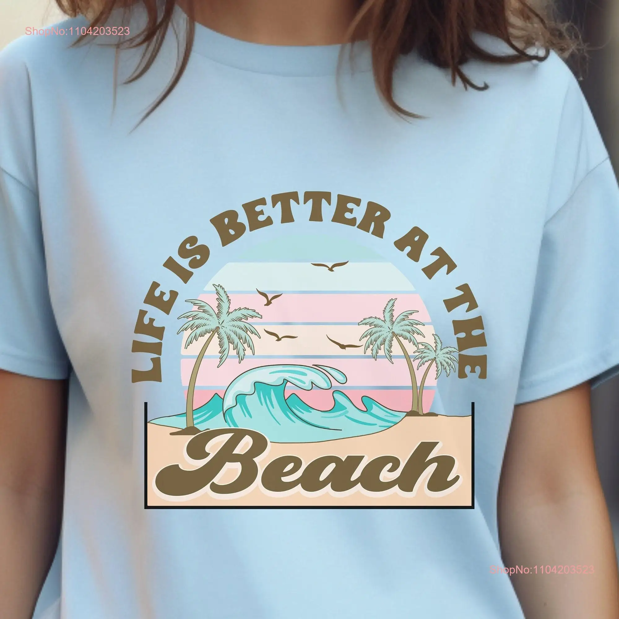 Футболка Life's Better Summer Time Vacay Life Hello Vibes Beach Lover с длинными или короткими рукавами