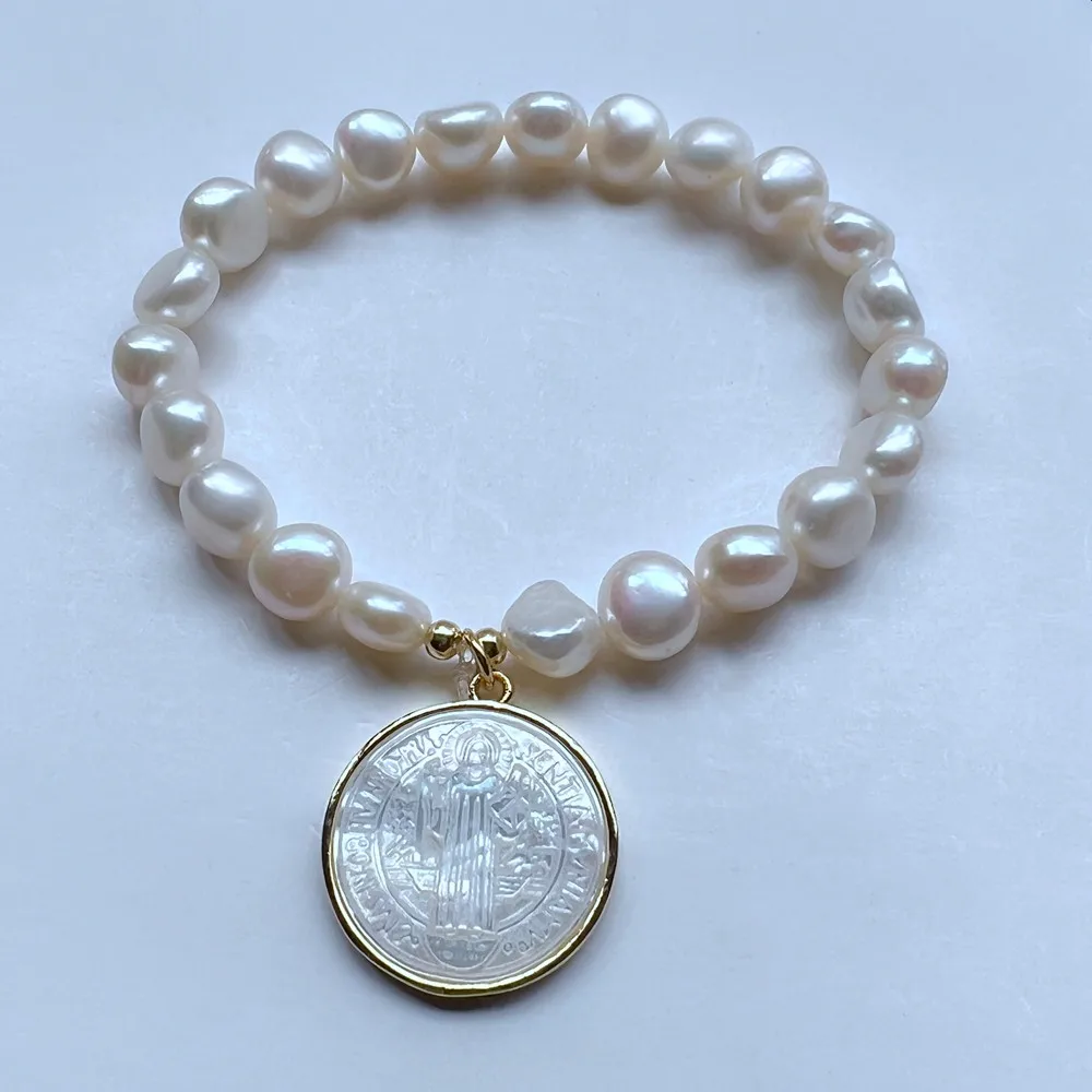 Акция! 21 мм регулируемый натуральный Сан-Бенито мать жемчужный браслет для