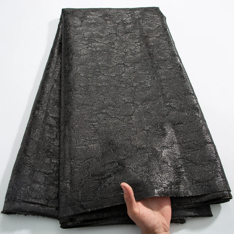 Золотая африканская кружевная ткань 2024 Высококачественная Дамасская