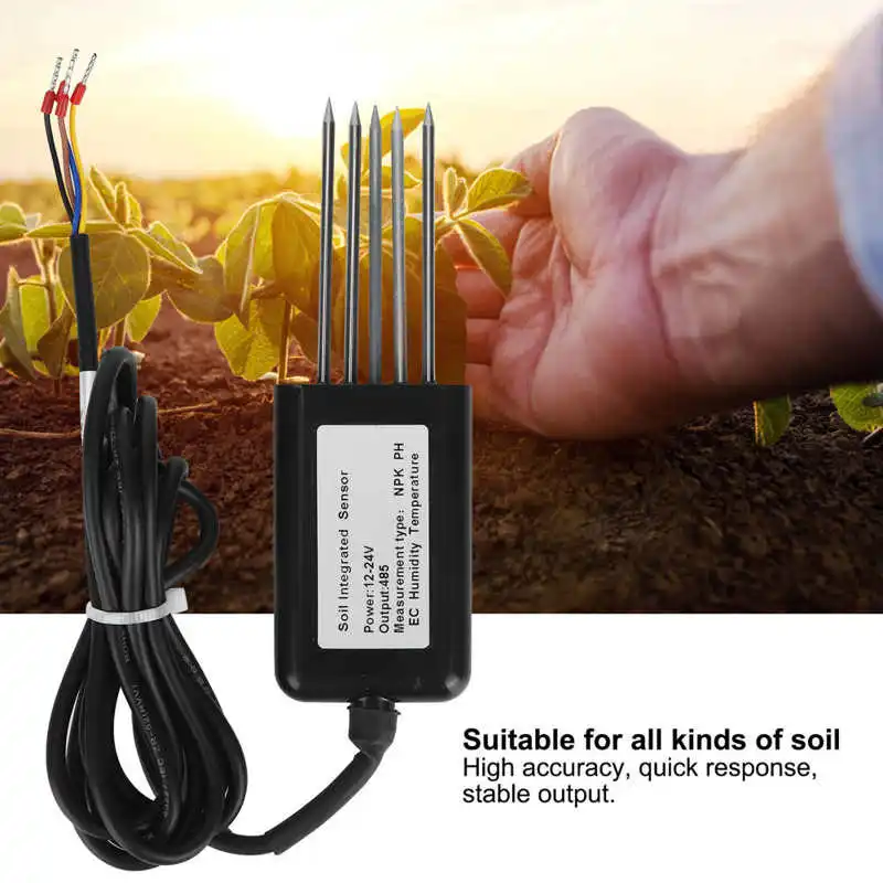 

RS485 5Pin PH почвы NPK датчик температуры и влажности EC датчик проводимости тестер фертильности почвы
