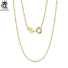 ORSA JEWELS 10K ТВЕРДОЕ желтое золото 1,0 мм Бриллиантовая цепочка из бисера ожерелье для женщин AU417 10K Золотая цепочка на шею ювелирные изделия FC04