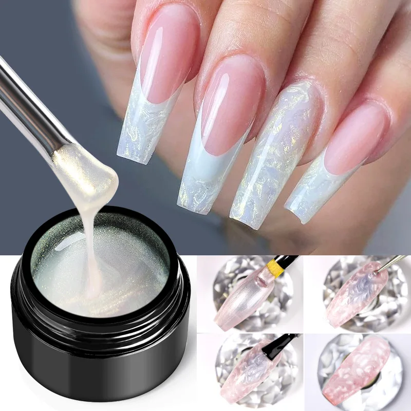 

Nee Jolie 7ml New Pearls for Nails Polish Glue Shell Screw Thread Glue Texture Nail Polish Pearly Fine Shiny Nail Polish Glue