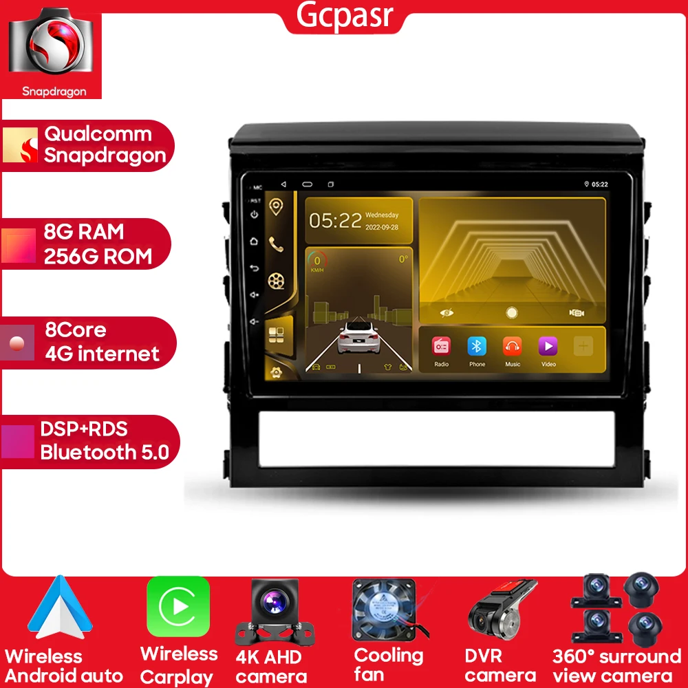 

Qualcomm Snapdragon Android 13 Car Radio Multimedia Player For Toyota Land Cruiser 200 11 2015 - 2020 GPS Navigation WIFI BT