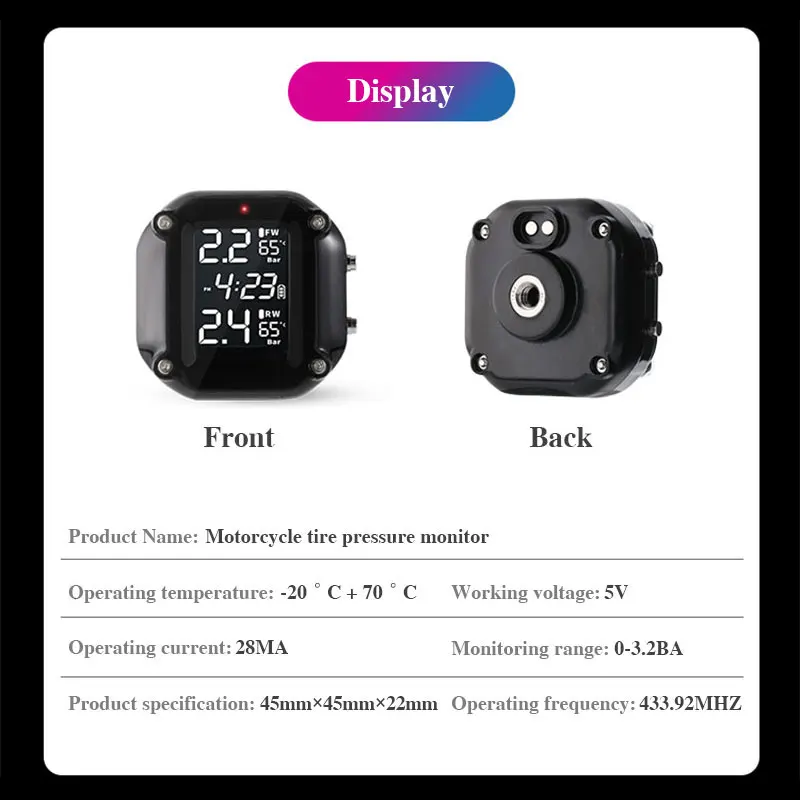 Система контроля температуры в шинах с ЖК-дисплеем и 2 внешними датчиками |