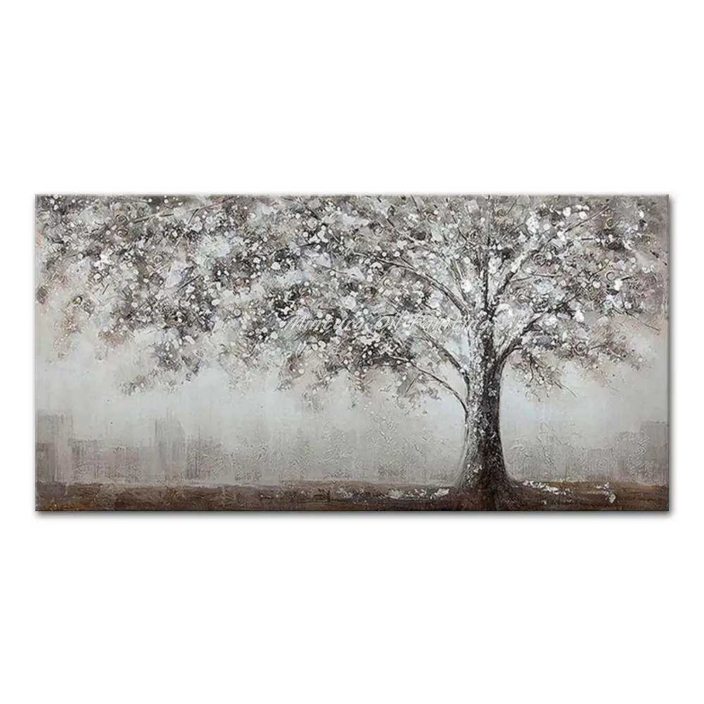 

Mintura Large Size Handmade Artwork Handpainted Modern Oil Paintings On Canvas The Different Tree Views Home Decoration Wall Art