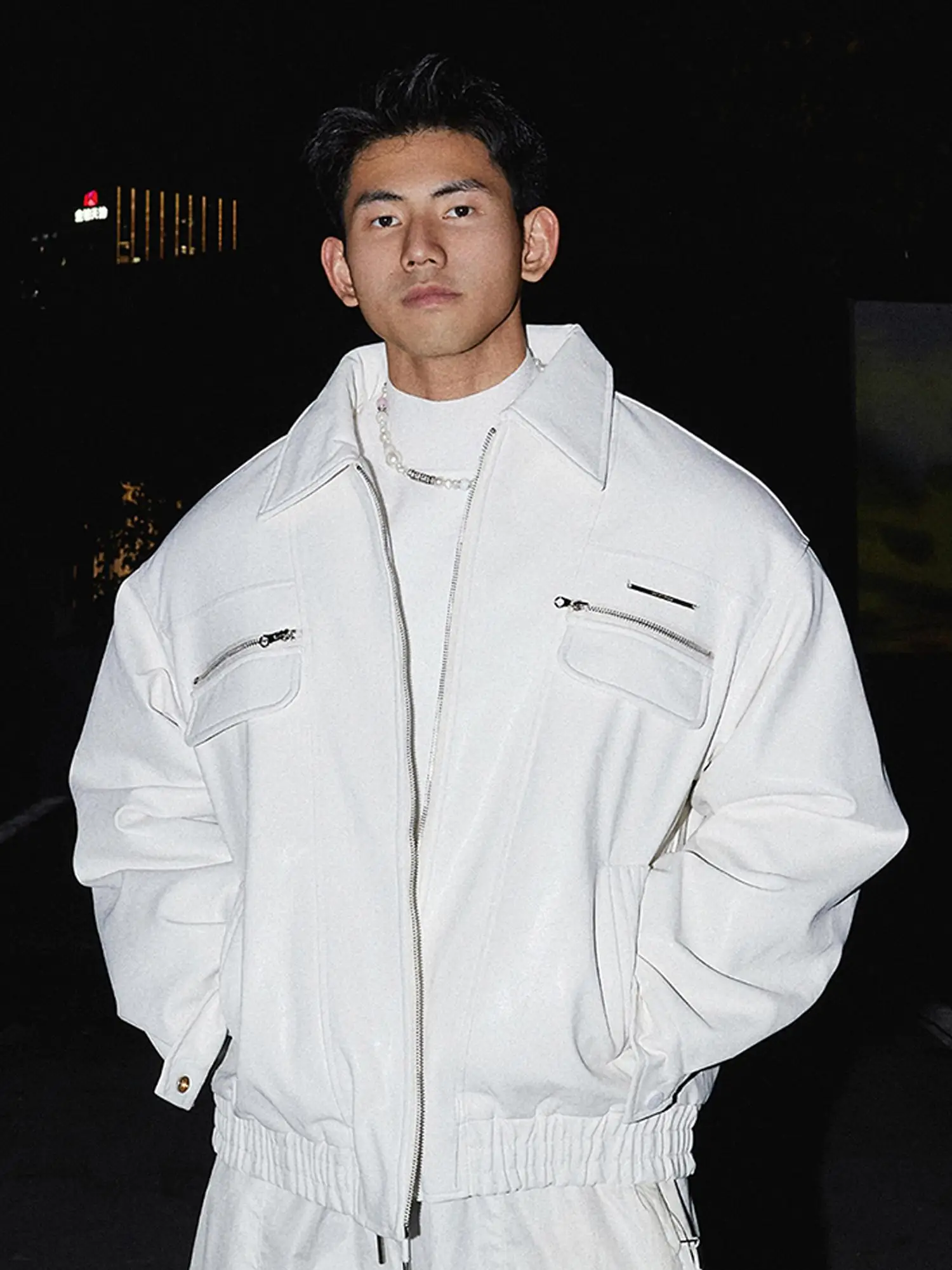 Papaslilmonster American High Street Мотоциклетная кожаная одежда Pu Shuai Cleanfit Жесткая куртка-карго