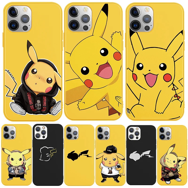 Pokemon Phone Case For iPhone 13 12 Pro MAX 8 7 8 6S Plus SE 2 11 Pro XS XR X Max Cute Cartoon Pikachu Soft Silicone Cover Gifts