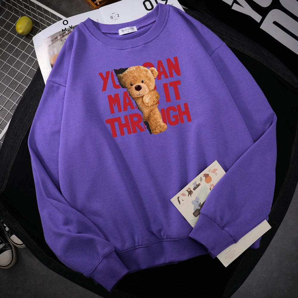 

Plush Good bear Print Men's Hoody Fashion High Quality Sweatshirt Autumn Casual Hooded simple Loose Warm Sportswears women's