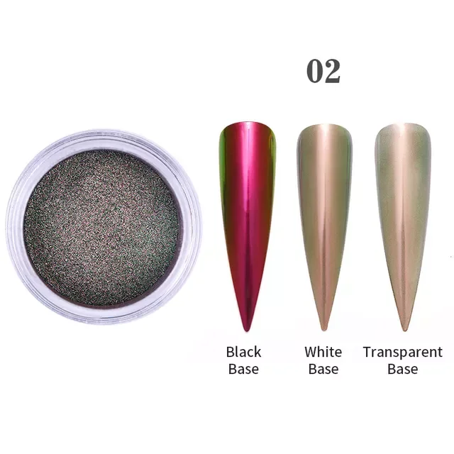 

Box Mirror Nail Powder Metal Mirror Nail Glitter Metallic Effect Chrome Dust Nail Art Pigment Decoration Christmas Nails