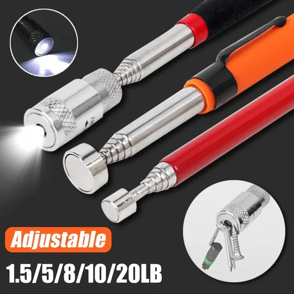

Portable Telescopic Magnetic Magnet Pen Handy Tool Capacity for Picking Up Nut Bolt Extendable Pickup Rod Stick with LED Lights