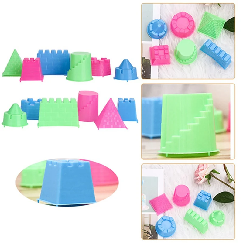 6 Pcs/Set Baby Castle Sand Clay Mold Children Sand Toys Building Pyramid Sandcastle Beach Model Building Kits Educational Toys