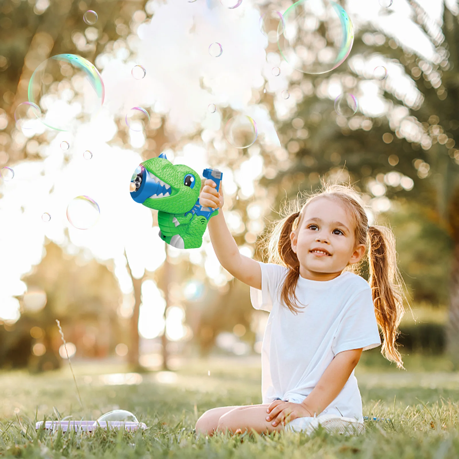 

Dinosaur Bubble BlowerAutomatic Bubble Machine For Toddlers Summer Outdoor Bubble Toy Safe Material Convenient To Use Kids