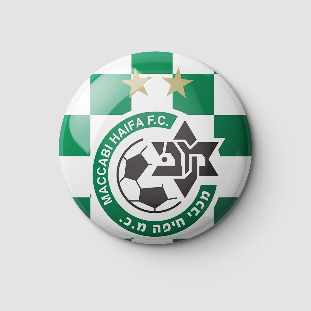 Израиль FC Maccabi Haifa мягкая брошь на пуговице модный значок металлический подарок 6