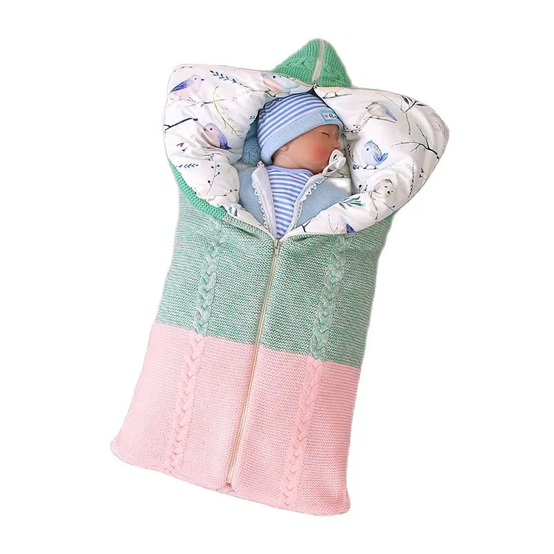 

Ins Hot Sale Autumn Winter Baby Sleeping Bag Newborn Envelope Thickened Zipper Anti Kick Sleeping Bag