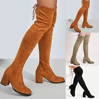 2022 women new boots thigh high boots for women black boots for women vintage texture fashionable design bandage knee high boots