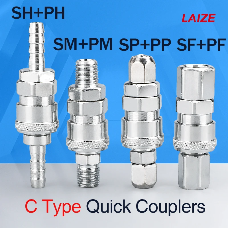 

LAIZE Pneumatic Fitting Quick Nitto Couplers High Pressure Coupling 20/30/40 PP SP PF SF PH SH PM SM Air Compressor Connector