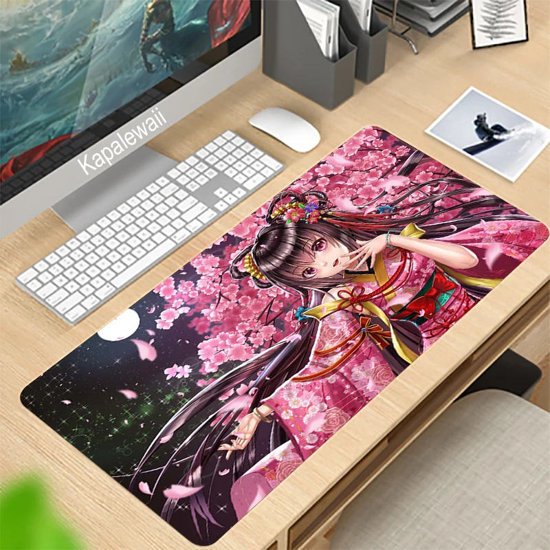 

Flower Cherry Blossom Landscape Mouse Pad Anime Pc Gaming Mousepad 900x400 Mouse Mat Keyboard Desk Table Carpet Computer Laptop