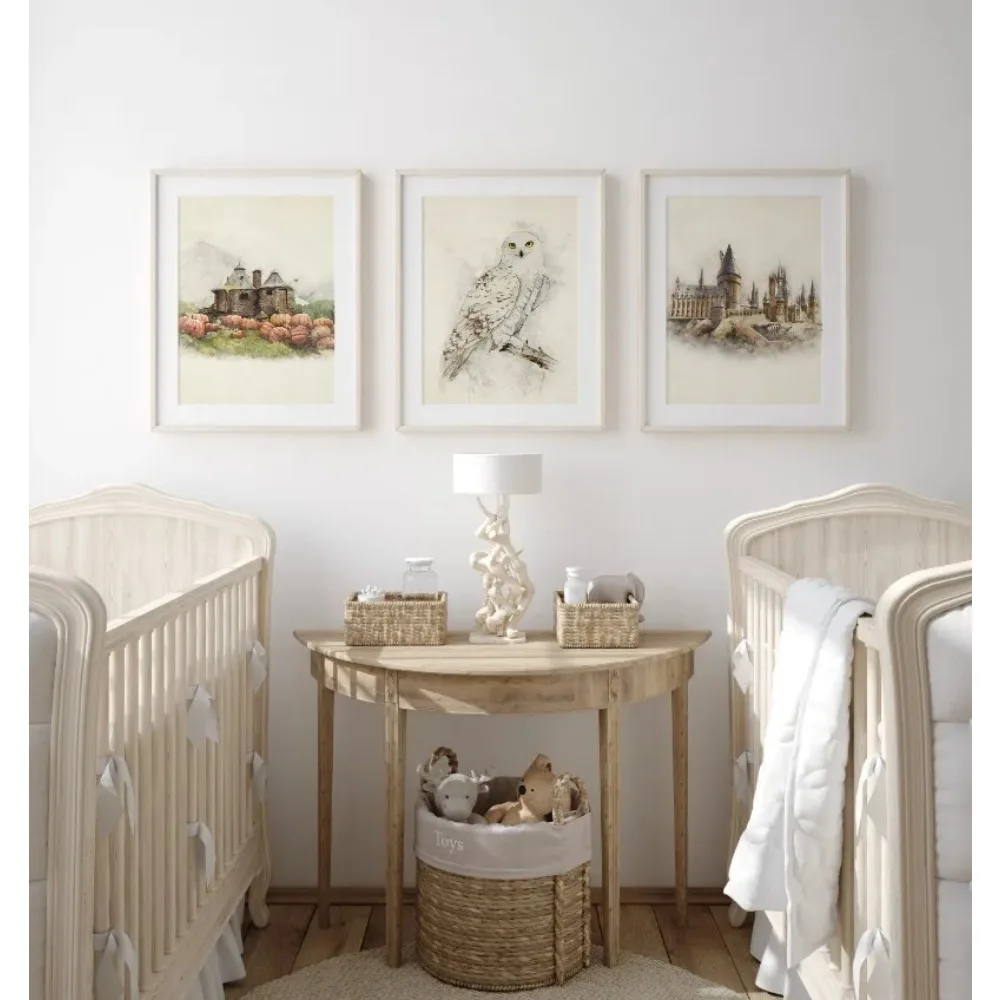 Волшебный Постер С Совой Хогвартс-школьный Замок Дом В Виде Тыквы Холст Картина