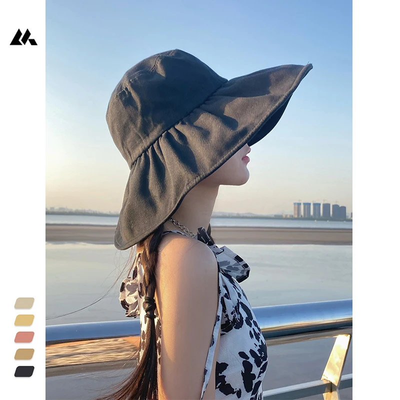 Summer Sun Protection Hat Ladies Foldable Fisherman Hat Outdoor Sunshade UV Protection Wide-brimmed Sun Protection Hat