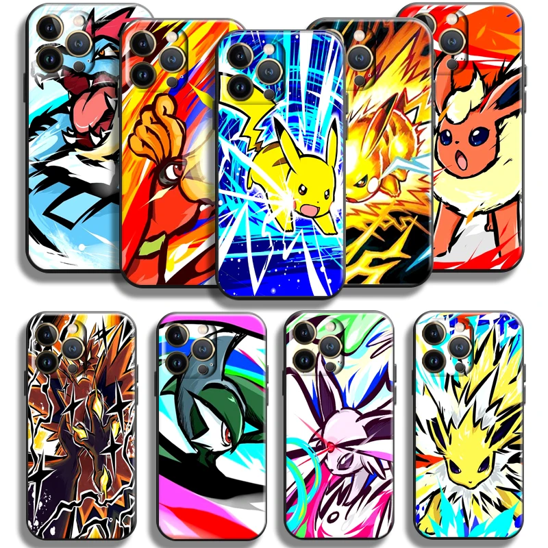 

Japan Anime Pokemon Pikachu For Apple iPhone 13 12 11 Pro Max Mini X XR XS Max SE 5 5s 6 6S 7 8 Plus Phone Case Funda