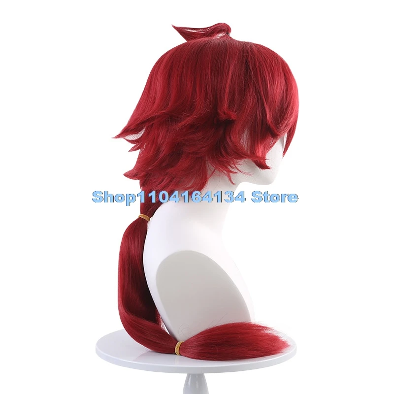 Парик для косплея аниме ведьма сульетта ртути темные красные короткие волосы