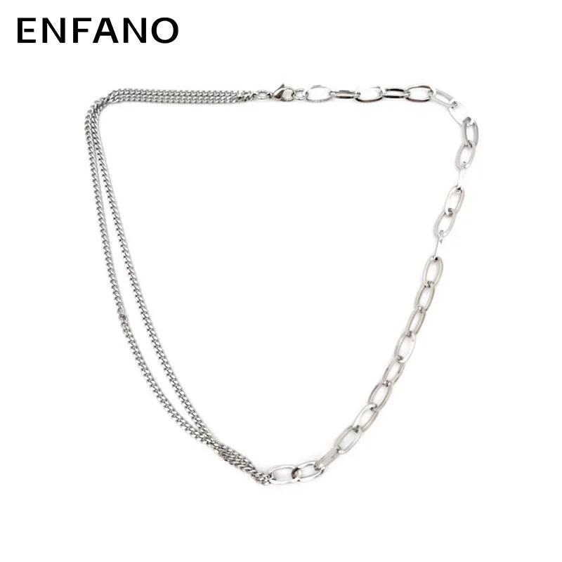 

Enfano Ornament Cross-Border European and American Multi-Layer Stitching Hip Hop Fashion Titanium Steel Cross Necklace High